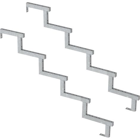2er Set Stahl Treppenwange 5 Stufen - Option für Setzstufen-Höhe 85cm