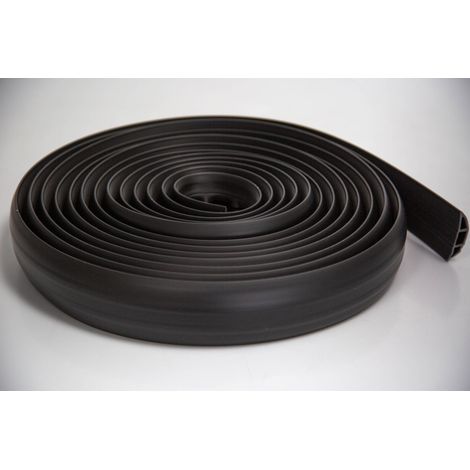 Protège câble RS PRO, Ø interne: 17mm 17 x 9mm, long.: 9m, larg.: 60 mm, PVC Noir ( Prix pour 1 )