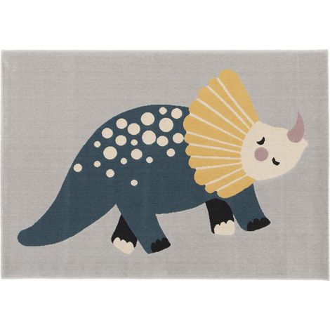 Tapis enfant tissé 120x170 gris et jaune rectangle FLARINE 6 (1/5)