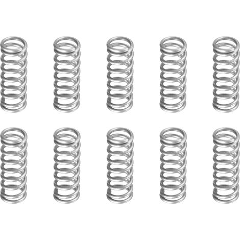 1x7x20mm(DxODxL) Compression Ressort - 10Paquet - Bonne pour Machines - Ressort Acier Rallonge Ressort - Gris