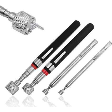 4Pcs 1.5/3.5/10/15 Livres Tiges Télescopiques Magnétique, Acier Inoxydable Aimant Telescopique, Outil Récupérateur Aimanté (1/5)