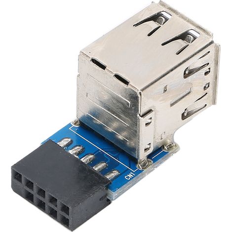 Adaptateur d'extension USB 9 broches vers 2 USB 2.0 pour carte mère PC - Accessoires informatiques (1/5)