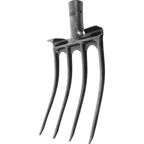 Fourche en Acier à 4 Dents, Tête Argentée, 1 Pièce Travaux Agricoles, Préparation des Champs, Récolte D’oignons, Usage sur Sol (1/5)