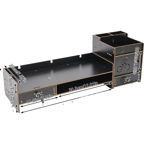 Soporte para monitor, altura ajustable, organizador de espacio, negro. (1/2)