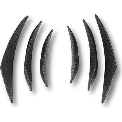 6pcs Ailette de Pare-Chocs en Fibre de Carbone, Canard d'Émplanture, Diffuseur, Lèvre de Spoiler pour Voiture (1/5)