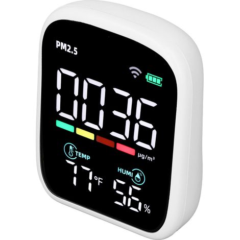 Détecteur de qualité de l'air, compteur de particules fines PM
2.5, moniteur de température et d'humidité pour la maison (1/5)