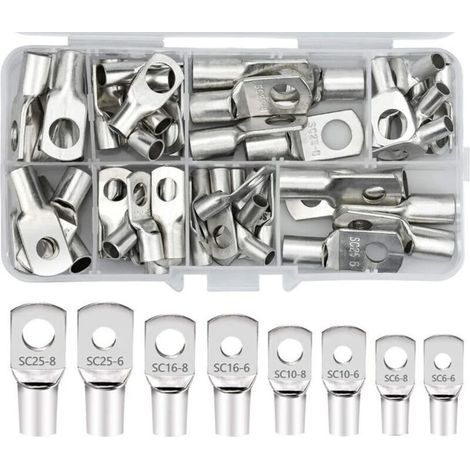 SC 60 Verzinnte Kupfer-Kabelschuhe – Crimp-/Lötverbinder für 6–25 mm² Kabel – Korrosionsbeständig und sicher – Crezuo