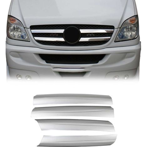 Moulure de Grille de Calandre Compatible avec Mercedes Sprinter W906 2006 à 2013, Garniture Baguette de Calandre en Acier Inoxydable Argent (1/5)