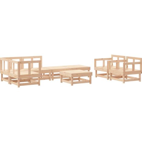 Maison Exclusive - Set Salotto da Giardino 8 pz in Legno Massello di Pino