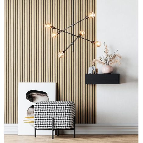 Papier Peint Intissé Marron Nature Aspect Bois 3D - Panneau Mural Décoratif Tasseaux Poutre, Rouleau 10,05 m x 0,53 m, Revêtement de Mur à Lamelles (1/4)