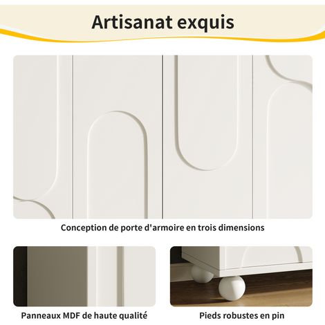 Armoire (120×35×71 cm), armoire à rangement pour le salon et la salle à manger. Meuble de cuisine avec espace de stockage intérieur. Modèle moderne et élégant, en bois artificiel. Plateau réglable. (1/5)