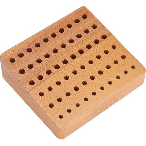 Support à outils en bois, tournevis, poinçons, rangement d'outils, support organisateur 60 trous (1/5)