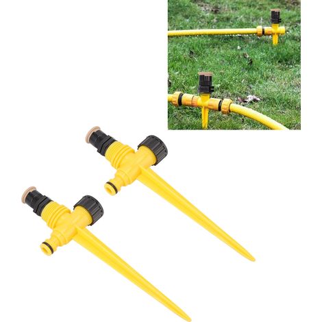 Aspersor Arona M360, aspersor de jardín ABS giratorio de 360°, aspersor de riego para huertos y jardines con 2 aspersores y 2 cabezales de aspersión. (1/5)