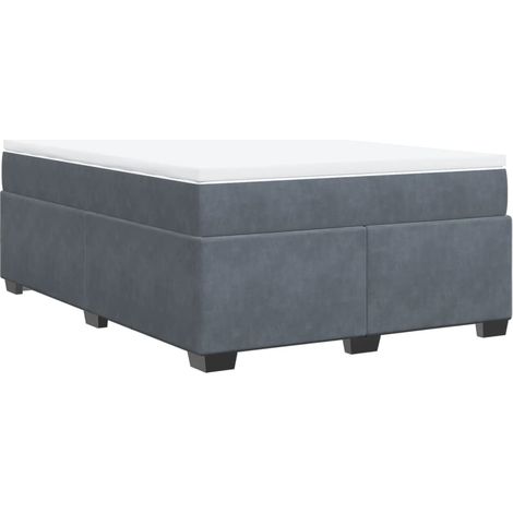 Maison Exclusive - Cama box spring con colchón terciopelo gris os (1/5)