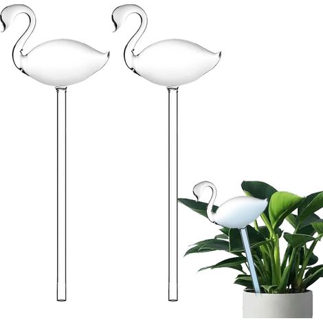 Deux ampoules en verre à arrosage automatique, adaptées aux plantes d'intérieur et d'extérieur – Ampoules à arrosage automatique (Swan) (1/5)
