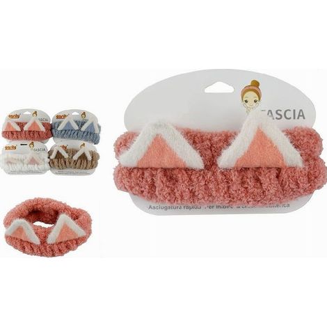 TRADE SHOP - Fascia Per Capelli Doccia Shampoo Trucco Spugna Orecchie Animale 4 Colori 59687 - (1/3)