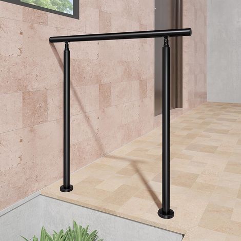 Océan Kit garde-corps 150cm - inoxydable 201 - Noir mat - pour balcons/porches/terrasses - Usage intérieur/extérieur