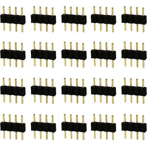 Lumière de chaîne 20pcs Connecteur de bande LED RVB 4 broches Durable pour intérieur et extérieur 4x5x1 cm LED RGB Plastique et Cuivre Moderne