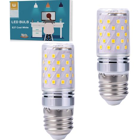 de ampoules LED W culot pour extérieur intérieur garage chambre et jardin lumière K Lot 2 12 E27 6 000 argentées blanche (1/5)