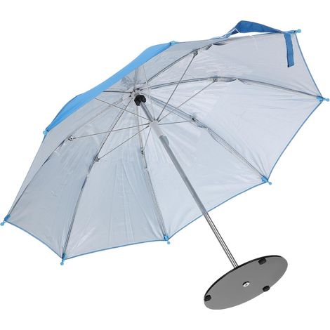Mini Parasol Portable Bleu en Fer et Tissu Dense Protection Solaire, pour Fête Estivale au Bord Piscine Table (1/5)
