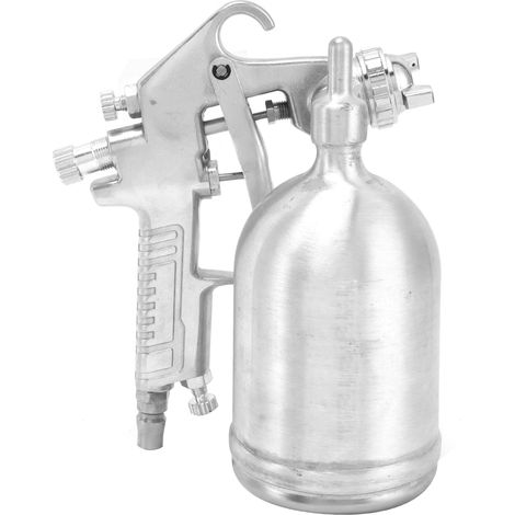 Pistolet à peinture à godet supérieur, pistolet pneumatique gravitaire pour usage domestique, outil de pulvérisation d'air avec réservoir. (1/5)