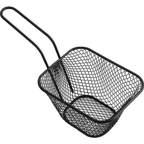 Frittierkorb, Snackeimer, Aufbewahrungskorb für frittiertes Hähnchen, Frittierkorb, Ölsieb, kreativer Geschirrbehälter – J – Klein – Schwarz