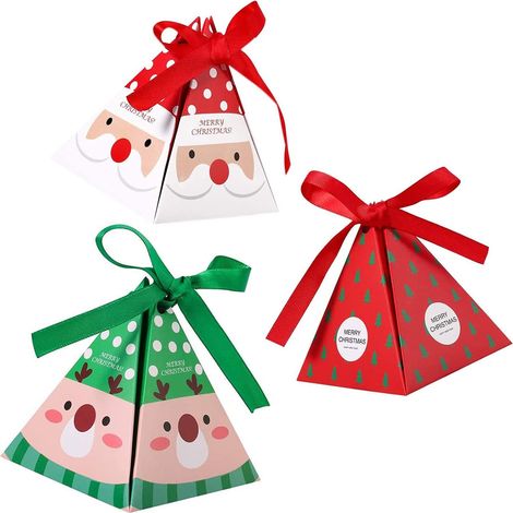 30 Boîtes Cadeau de Noël,Boîte à Bonbon de Noël,pour Emballage Cadeau, Bonbons, Chocolats, Biscuits