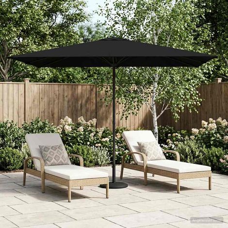 Paraguas de Jardín con Base 200 x 300 cm Poliéster Rectangular
