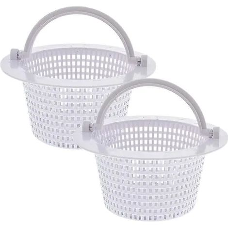 Paniers de rechange pour skimmers de piscine (paquet de 2) - Convient aux skimmers de piscine sur pied et muraux, blanc.-AquaForge (1/5)