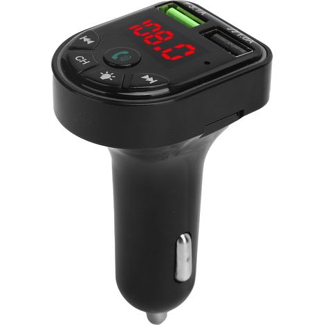 Émetteur FM F5 Bluetooth 5.0 Lecteur MP3 USB 2.0 Chargeur Téléphone avec Lumière d'Ambiance Colorée (1/5)