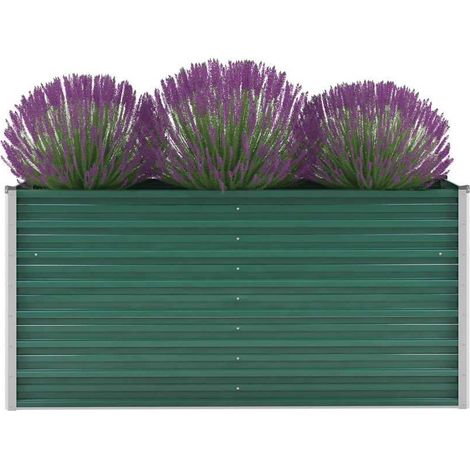 Arriate de jardín de acero galvanizado verde 160x40x77 cm vidaXL
