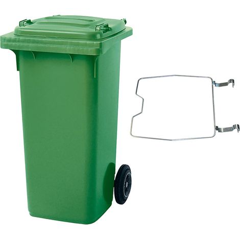 BRB Poubelle MGB 120 litres, avec anneau de serrage pour sacs poubelles, vert