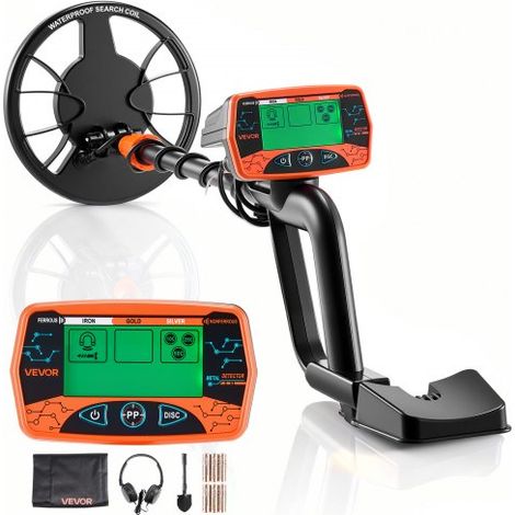 Metalldetektor für Erwachsene 203,2 mm, Profi Metallsuchgerät mit 3 Modi, Hochpräziser Golddetektor, IP68 Wasserdichte Suchspule mit Display, Kopfhörer, Verstellbare Länge, zur Goldsuche (1/5)