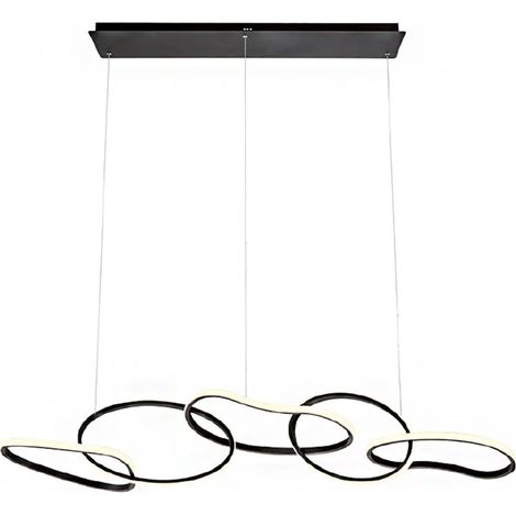 Lampadario led redo group bias sg 01 3391 3392 3393 cct alluminio dimmerabile, finitura metallo nero