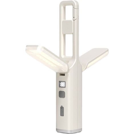 Luce calda e super brillante, torcia, lampada da campeggio con gancio, portatile, ricaricabile tramite Type C, multifunzionale e pieghevole, luce d'atmosfera (1/5)