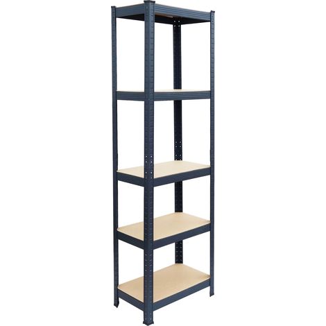 Relaxdays Heavy-Duty Rack, HWD: 180x50x30 cm, 875 kg, 5 MDF Shelves, Cellar Storage, Slot-Together, Anthracite (1/5)