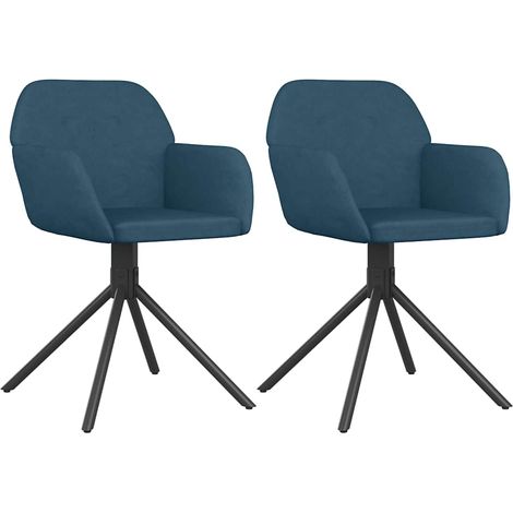 vidaXL Sillas de comedor giratorias 2 uds terciopelo azul (1/2)
