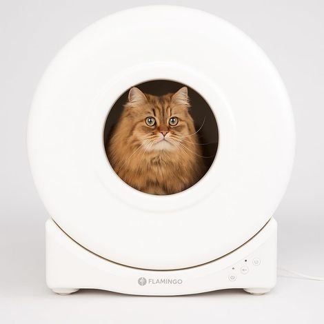 litière Chat autonettoyante - Blanc – 52x49x56cm – bac électronique Intelligent – Application Mobile – capteurs sécurité – 72L XXL – Facile à Nettoyer (1/5)
