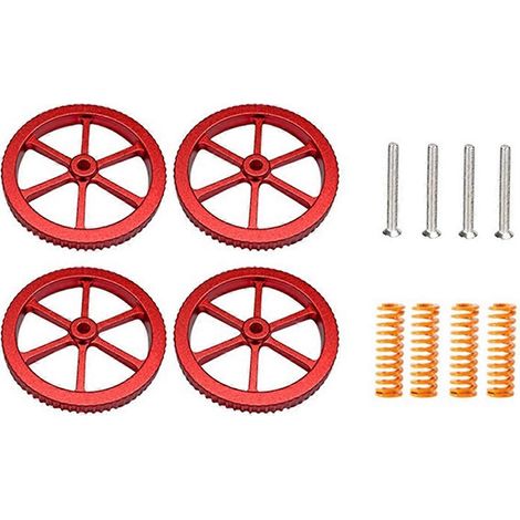 vis, écrous de nivellement, ressort de nivellement pour plateau chauffant, pièces détachées pour imprimantes 3D, accessoires de calibration de la plateforme d'impression, rouge (1/5)