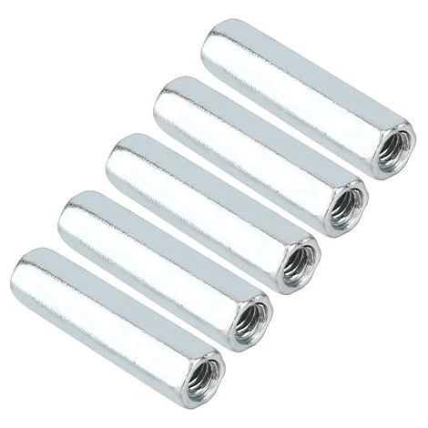 M6 Connecteur de Tige Filetée, 5 Pcs M6 40 écrou de Tige Longue Manchon Hexagonal écrou de Couplage en Acier au Carbone Fixations Filetées pour Boulons Goujons Vis (1/5)