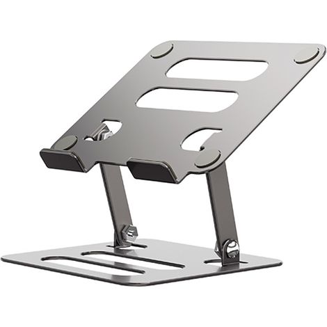 Argent Support de bureau en alliage d'aluminium pour tablette et téléphone portable, dissipation thermique, pliable, réglage télescopique, support vertical (1/5)