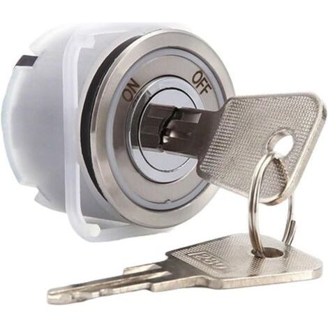Serrure à clé CK2912 en alliage de zinc pour ascenseur station de base avec mécanisme rotatif ONOFF adapté pour OTIS et autres marques compatibles (serrure ronde) (1/5)