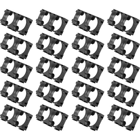 20X Double Support De Batterie Au Lithium 18650 pour Pack Cellules Bricolage Noir (1/5)