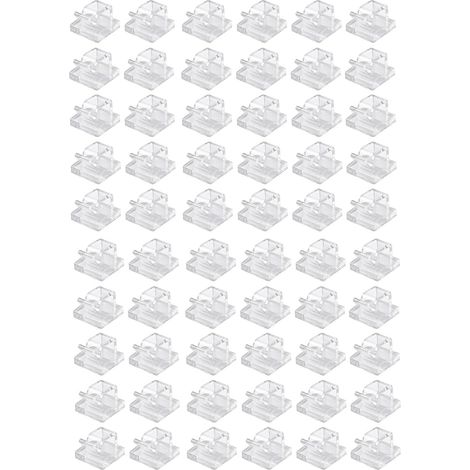 Packung mit 60 Kabelclips, zur Befestigung von Elektrokabeln, selbstklebende Kabelhalter, zur Befestigung von Kabeln und Lichterketten, für Wände und Büros