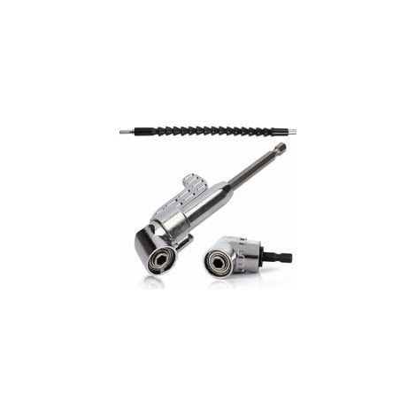 105 Degree Electric Drill Right Angle Electric Drill Screwdriver Adapter Accessory (1PCS Short + 1PCS Long) 1/4" Flexible Electric Drill Screwdriver Electric Angle Extension, Practical Space.
