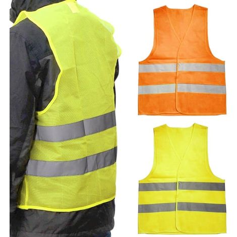 Gilet réfléchissant - Gilet avec bandes réfléchissantes pour adultes - Taille L - Orange (1/2)