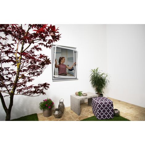 Primaster Fliegenschutz-Fenster 100 x 120 cm anthrazit LED Stern (1/3)