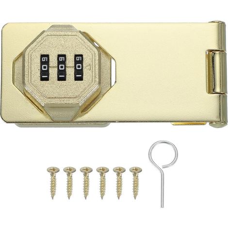 Zahlenschloss Gold 4 Zoll Drehknopf ohne Bohren für Türen Schränke Tore