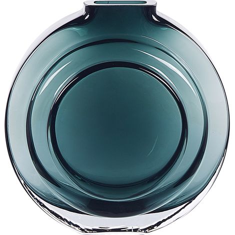 Florero de vidrio verde turquesa transparente 15 cm sobremesa moderno Kapeli