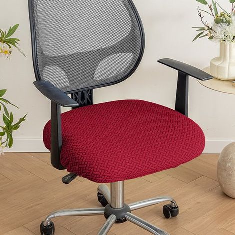 2 teilige Stretch Stuhlhussen für Bürostühle, Jacquard Gewebe, Kissenbezug für Computerstühle, mit Gurten, waschbar, zur Dekoration in Esszimmer, (1/5)